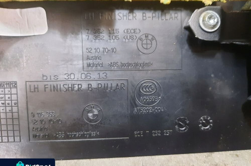 BMW F10 F11 Osłona Słupka Lewa Czarna 9116353