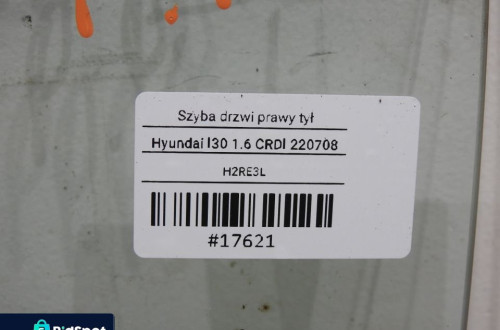 SZYBA DRZWI PRAWY TYŁ HYUNDAI i30 I