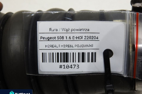 WĄŻ RURA INTERCOOLERA PEUGEOT 508 1.6 E-HDI