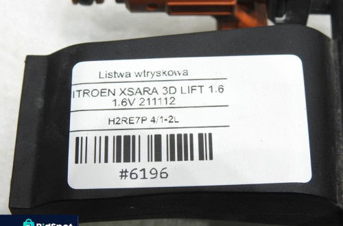 LISTWA WTRYSKOWA CITROEN XSARA 1.6 16V 0280156034