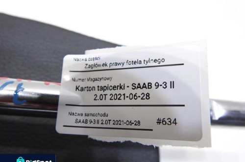 ZAGŁÓWEK PRAWY TYŁ SAAB 9-3 II