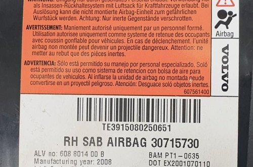 PODUSZKA AIRBAG FOTELA PRAWA VOLVO V70 III S80 II