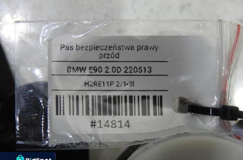 PAS BEZPIECZEŃSTWA PRAWY PRZÓD BMW E90