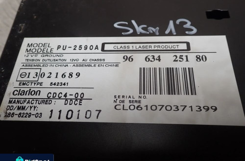 PEUGEOT 407 ZMIENIARKA PŁYT CD 9663425180