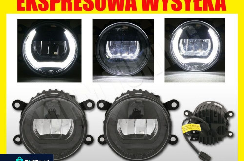 LED ŚWIATŁA DO JAZDY DZIENNEJ DRL HALOGEN PRZECIMGIELNYOKRĄGŁE UNIWERSALNE