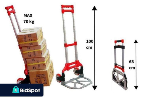Warsztatowy Wózek Ręczny Magazynowy Aluminiowy Składany 75Kg
