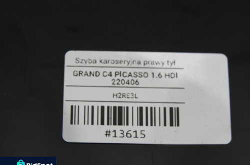 SZYBA KAROSERYJNA PRAWY TYŁ C4 GRAND PICASSO