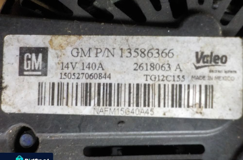 OPEL MERIVA B 1.6 CDTI  ALTERNATOR 13586366