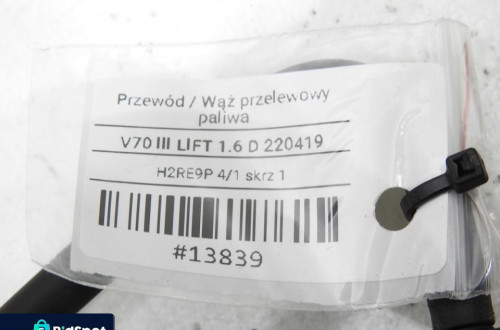 PRZEWÓD PRZELEWOWY PALIWA VOLVO V70 III 1.6 D