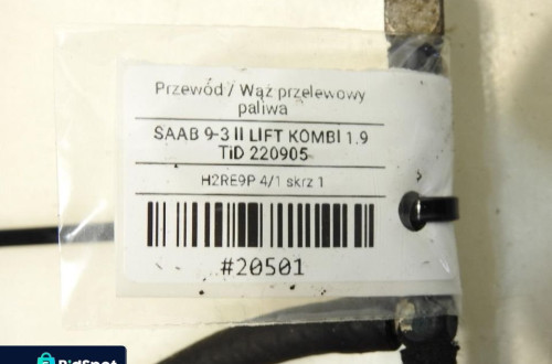 PRZEWÓD PRZELEWOWY PALIWA SAAB 9-3 II 1.9 TID