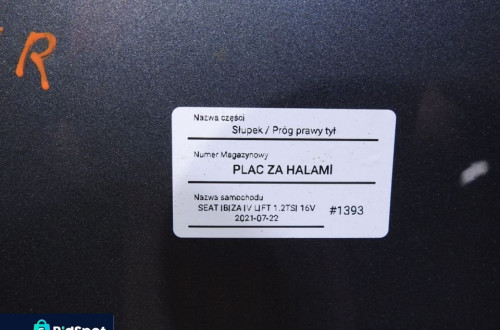 ĆWIARTKA BŁOTNIK PRAWY TYŁ LX7R IBIZA IV 6J LIFT
