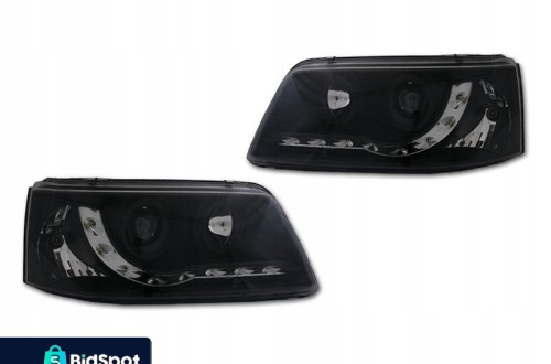 Reflektor Lampa kpl Diody Soczewka Clear Black VW Transporter T5 7h 2003-
