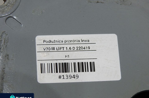 PODŁUŻNICA LEWY PRZÓD 614-46 VOLVO V70 III LIFT