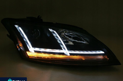 Reflektor Lampa kpl Diody Dynamiczne Soczewka Clear Czarne Audi TT 8j 2006-