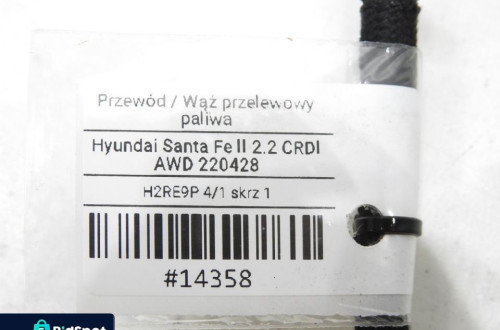 PRZEWÓD PRZELEWOWY PALIWA SANTA FE II 2.2 CRDI