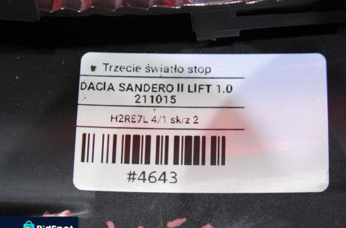 ŚWIATŁO STOP STOPU DACIA SANDERO II LIFT