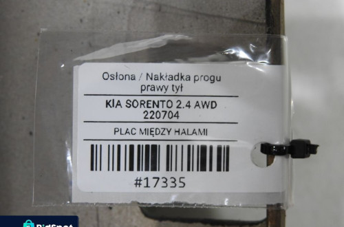 LISTWA NAKŁADKA PROGU PRAWY TYŁ KIA SORENTO I