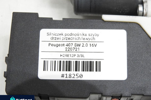 SILNICZEK OPUSZCZANIA SZYBY LEWY PRZÓD PEUGEOT 407