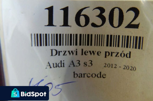 AUDI A3 S3 DRZWI LEWY PRZÓD HB3