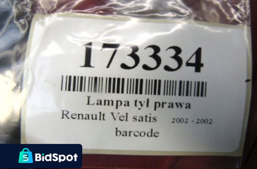RENAULT VEL SATIS LAMPA PRAWA TYŁ