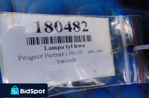 PEUGEOT PARTNER I LIFT LAMPA TYL LEWA