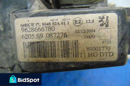 PEUGEOT 206 REFLEKTOR PRAWY 9628666780