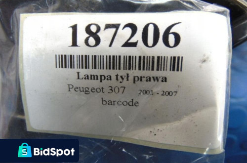 PEUGEOT 307 LAMPA TYL PRAWA KOMBI