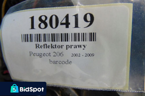 PEUGEOT 206 REFLEKTOR PRAWY 9628666780
