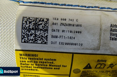 KURTYNA POWIETRZNA PRAWA PASAŻERA VOLKSWAGEN GOLF V 1.4TSI 1K9880742C