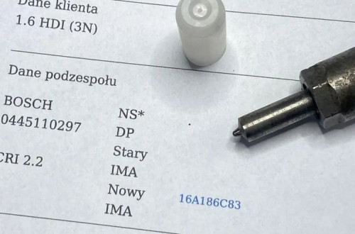 WTRYSKIWACZ TEST 1.6 TDCI 0445110297 WTRYSK IMA PEUGEOT CITROEN FORD VOLVO