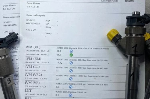 WTRYSKIWACZ TEST 1.5 TDCI HDI 0445110955 WTRYSK IMA PEUGEOT FORD CITROEN 9828959880