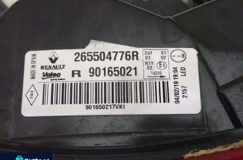 LAMPA PRAWA TYLNA PRAWY TYŁ RENAULT KADJAR HA 2015- 265504776R