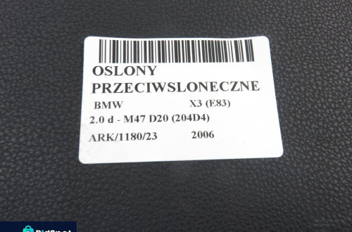 OSŁONA PRZECIWSŁONECZNA BMW X3 E83 CZARNA